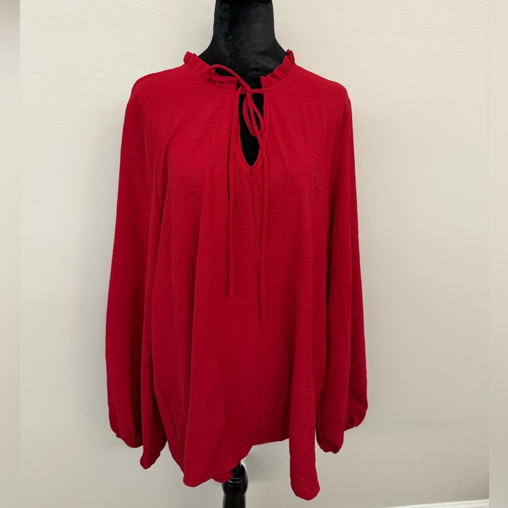 Long sleeve red blouse